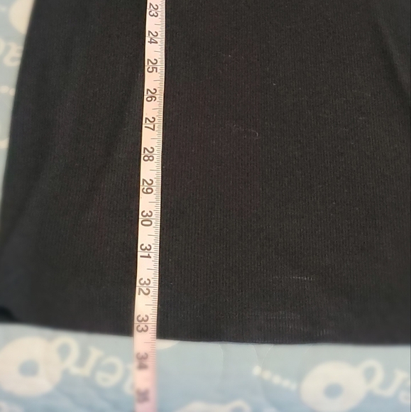 Guess Black Bodycon Mini Dress With Ribbed Design, And Rhinestone LOGO Size Med. - Picture 5 of 6